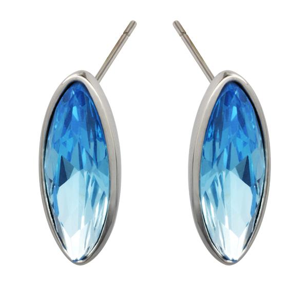 STAINLESS STEEL AQUA FLOWS EARRING