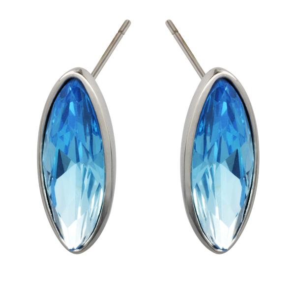 STAINLESS STEEL AQUA FLOWS EARRING