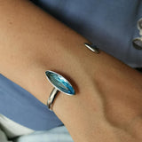 STAINLESS STEEL AQUA FLOWS BRACELET