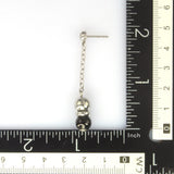 STAINLESS STEEL PEARL ONYX EARRING