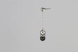 STAINLESS STEEL PEARL ONYX EARRING