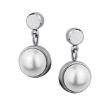 STAINLESS STEEL PEARL EARRING