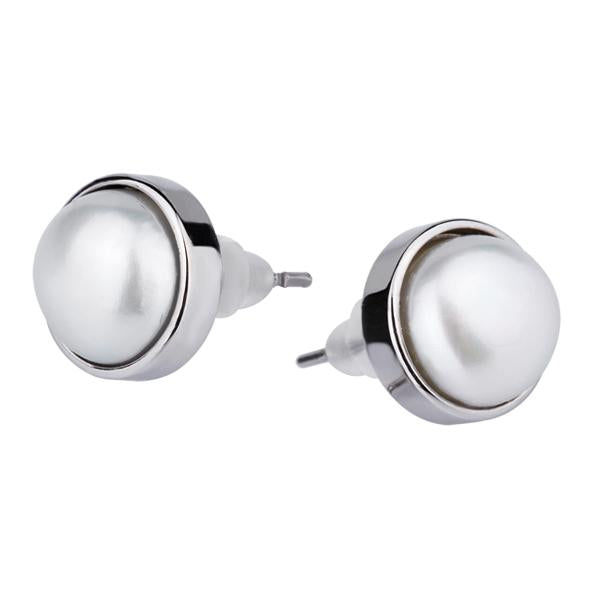 STAINLESS STEEL PEARL EARRING