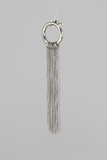 Stainless steel chain earrings with rectangular fasteners used for embossed wear.