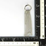 Stainless steel chain earrings with rectangular fasteners used for embossed wear.