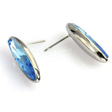 STAINLESS STEEL AQUA FLOWS EARRING