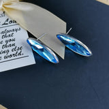 STAINLESS STEEL AQUA FLOWS EARRING