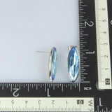 STAINLESS STEEL AQUA FLOWS EARRING