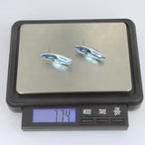 STAINLESS STEEL AQUA FLOWS EARRING