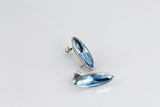STAINLESS STEEL AQUA FLOWS EARRING