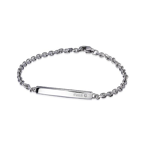 STAINLESS STEEL WHITE DIAMOND BRACELET Faith