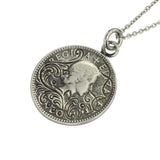 STAINLESS STEEL PENDANT, GREETING COIN