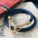 STAINLESS STEEL AND LEATHER HAWAIIAN SUMMER BRACELET