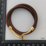 STAINLESS STEEL AND LEATHER HAWAIIAN SUMMER BRACELET