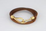 STAINLESS STEEL AND LEATHER HAWAIIAN SUMMER BRACELET