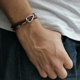 STAINLESS STEEL AND LEATHER HAWAIIAN SUMMER BRACELET