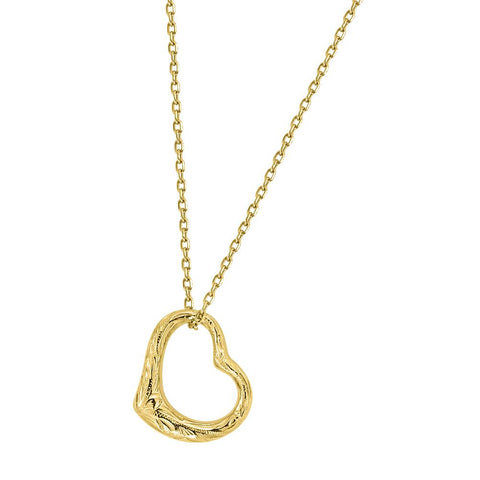 STAINLESS STEEL HAWAIIAN SUMMER  HEART NECKLACE