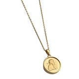 STAINLESS STEEL PENDANT, GREETING COIN
