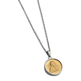 STAINLESS STEEL PENDANT, GREETING COIN