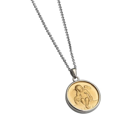 STAINLESS STEEL PENDANT, GREETING COIN