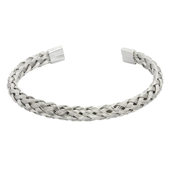 STAINLESS STEEL TWISTED CHAINED BANGLE