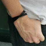 LEATHER BRACELET WITH STAINLESS STEEL CLOSURE