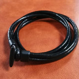 LEATHER BRACELET WITH STAINLESS STEEL CLOSURE