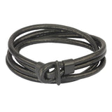 LEATHER BRACELET WITH STAINLESS STEEL CLOSURE