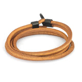 LEATHER BRACELET WITH STAINLESS STEEL CLOSURE