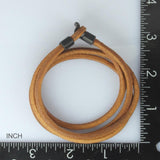 LEATHER BRACELET WITH STAINLESS STEEL CLOSURE