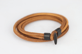 LEATHER BRACELET WITH STAINLESS STEEL CLOSURE