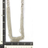 Stainless steel chain necklace with rectangular fasteners used for embossed wear.