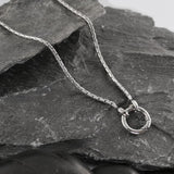 STAINLESS STEEL NECKLACE  WITH OPEN RING