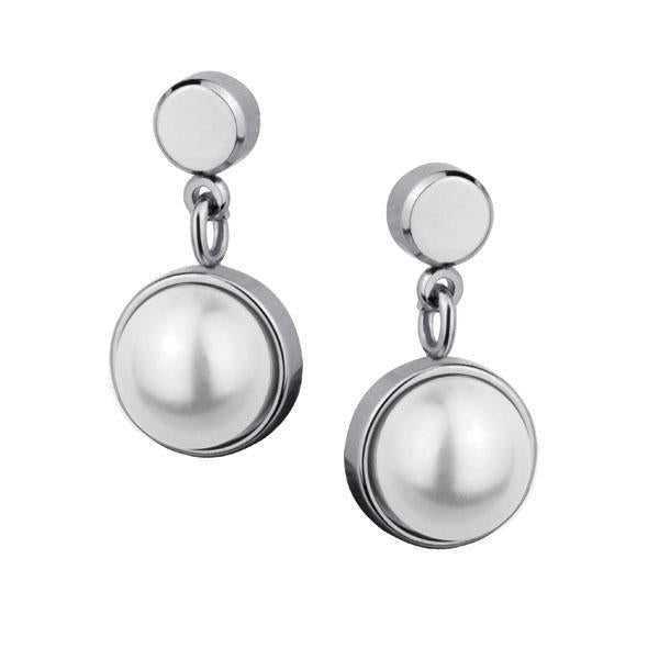 Stainless steel pearl earring