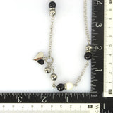 STAINLESS STEEL PEARL ONYX NECKLACE