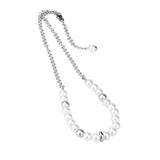 STAINLESS STEEL PEARL NECKLACE