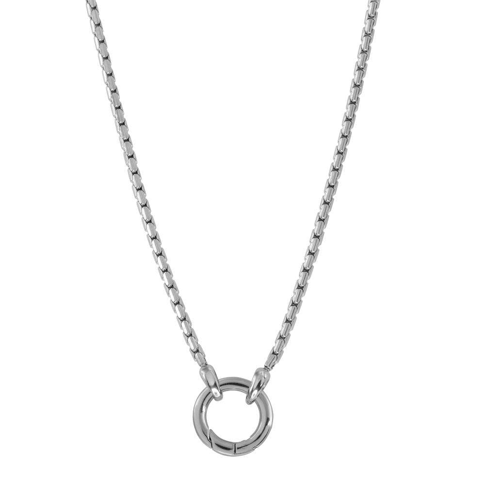 STAINLESS STEEL NECKLACE WITH OPEN RING – inori-co