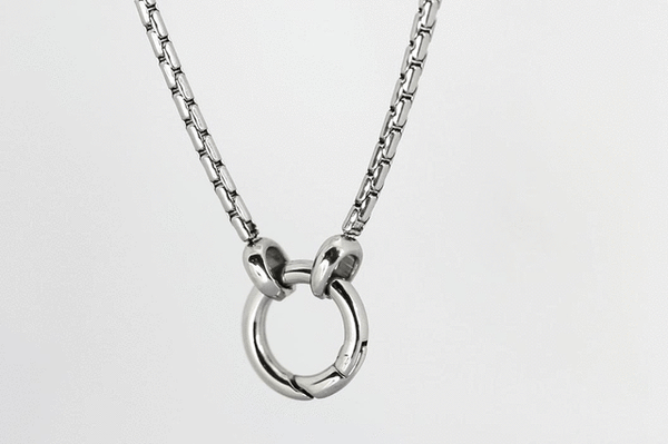 STAINLESS STEEL NECKLACE WITH OPEN RING – inori-co